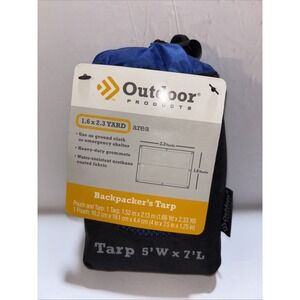 Outdoor Products Backpacker's Backpacking Hiking Tarp Blue 2.3 Yards By 1.6 Yard